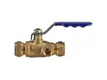 Messing knel kogelafsluiter met aftap