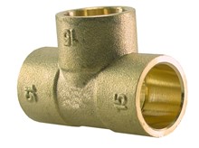 Messing soldeer T-stuk