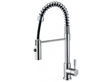 Keukenkraan RVS met handdouche laag