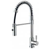 Keukenkraan RVS met handdouche laag