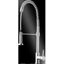 Keukenkraan RVS met handdouche hoog